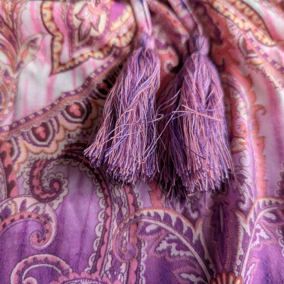 One World Live and Let Live Vibrant Paisley Dress  Purple & Pink Size Large NWT - Picture 12 of 16